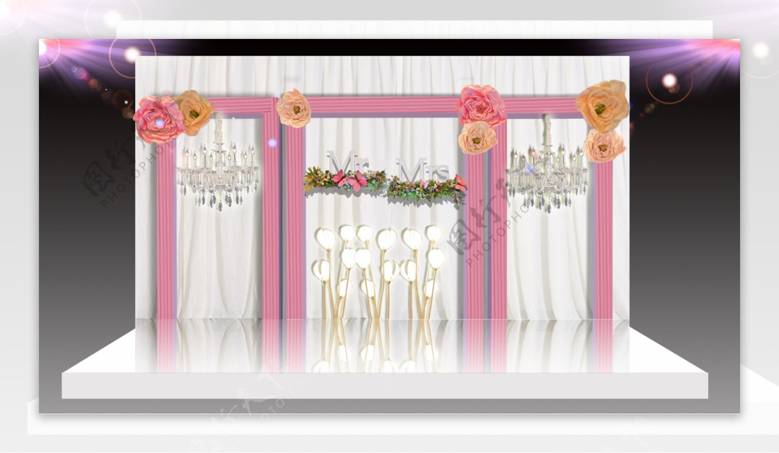 白粉色婚礼效果图