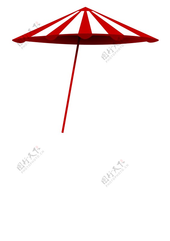 红白色的伞