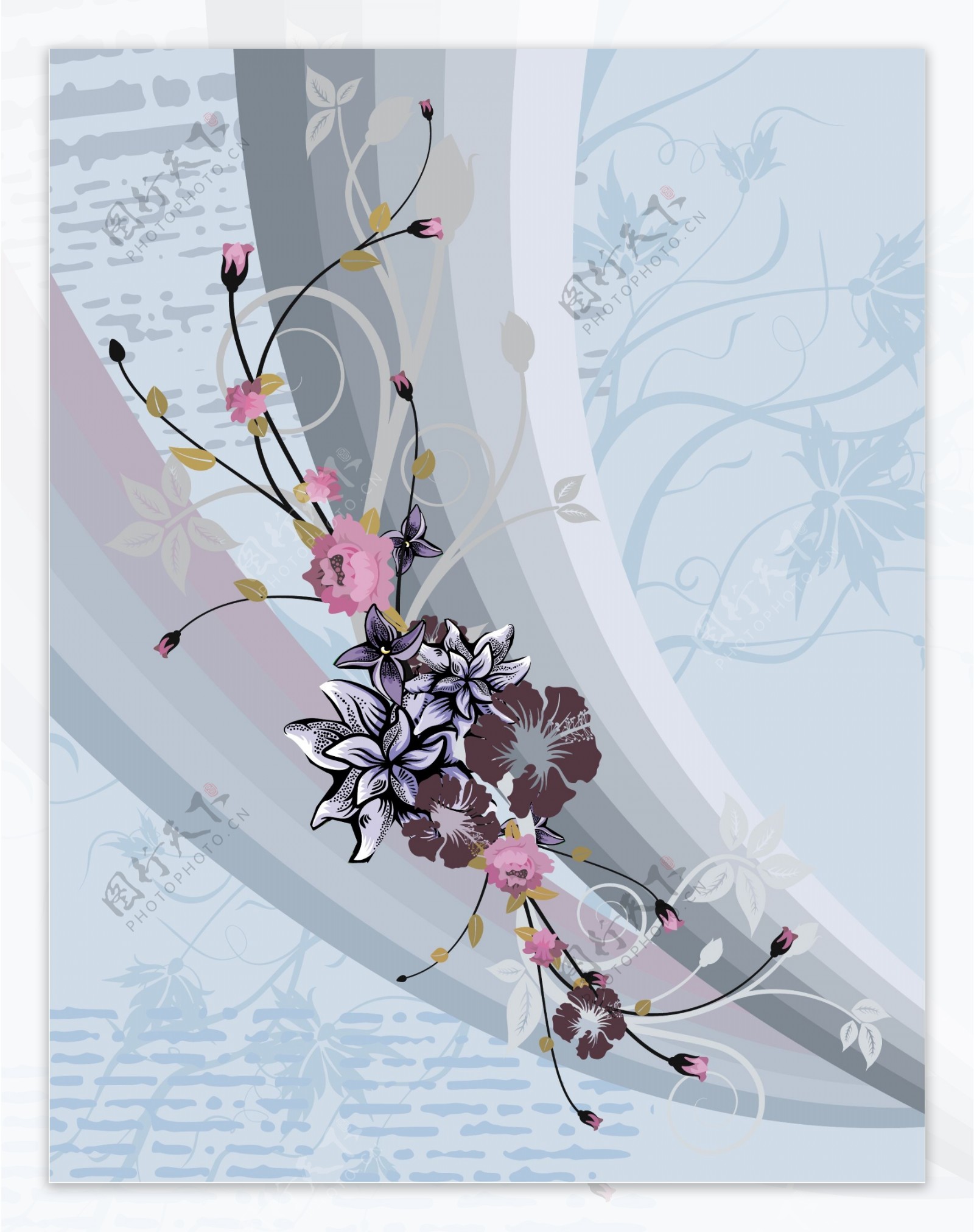 花卉纹理素材设计背景