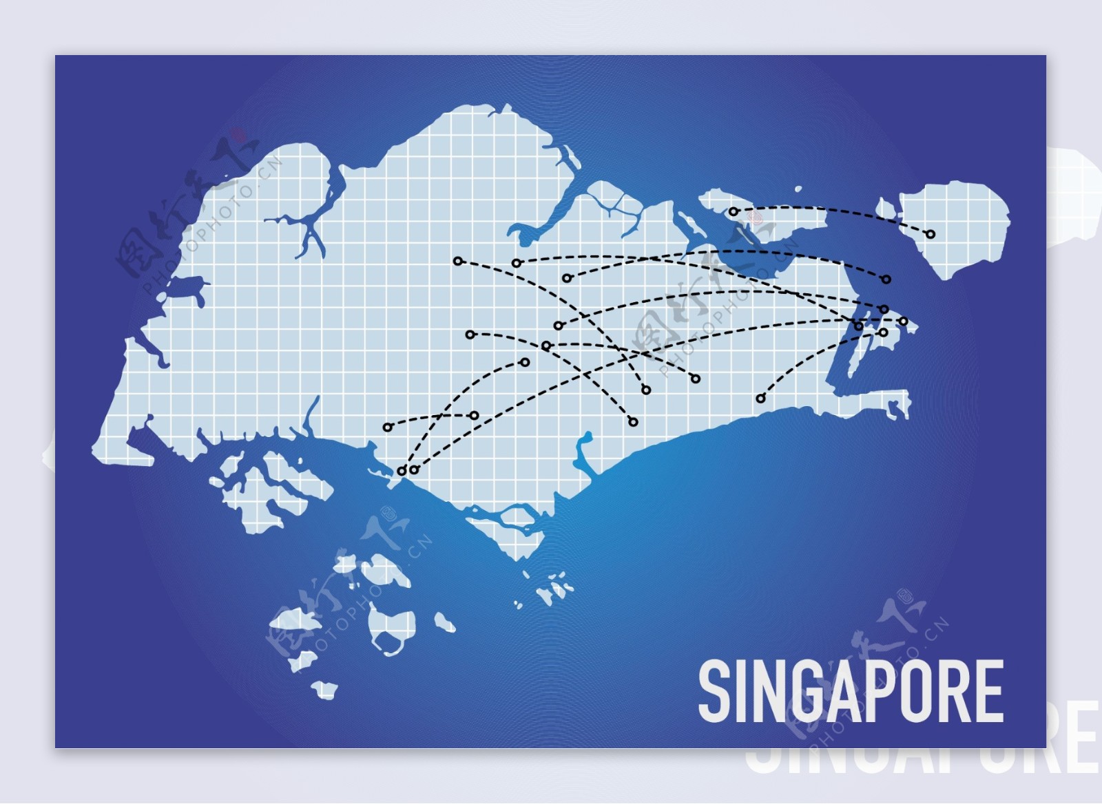 新加坡地图背景