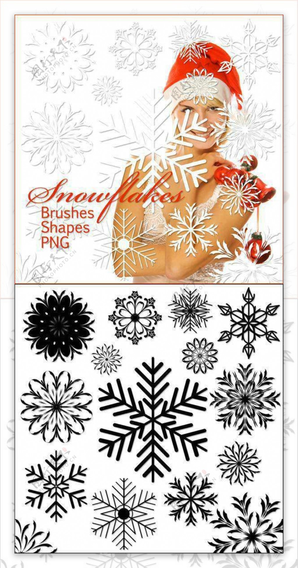 15种漂亮的雪花式花纹印花笔刷