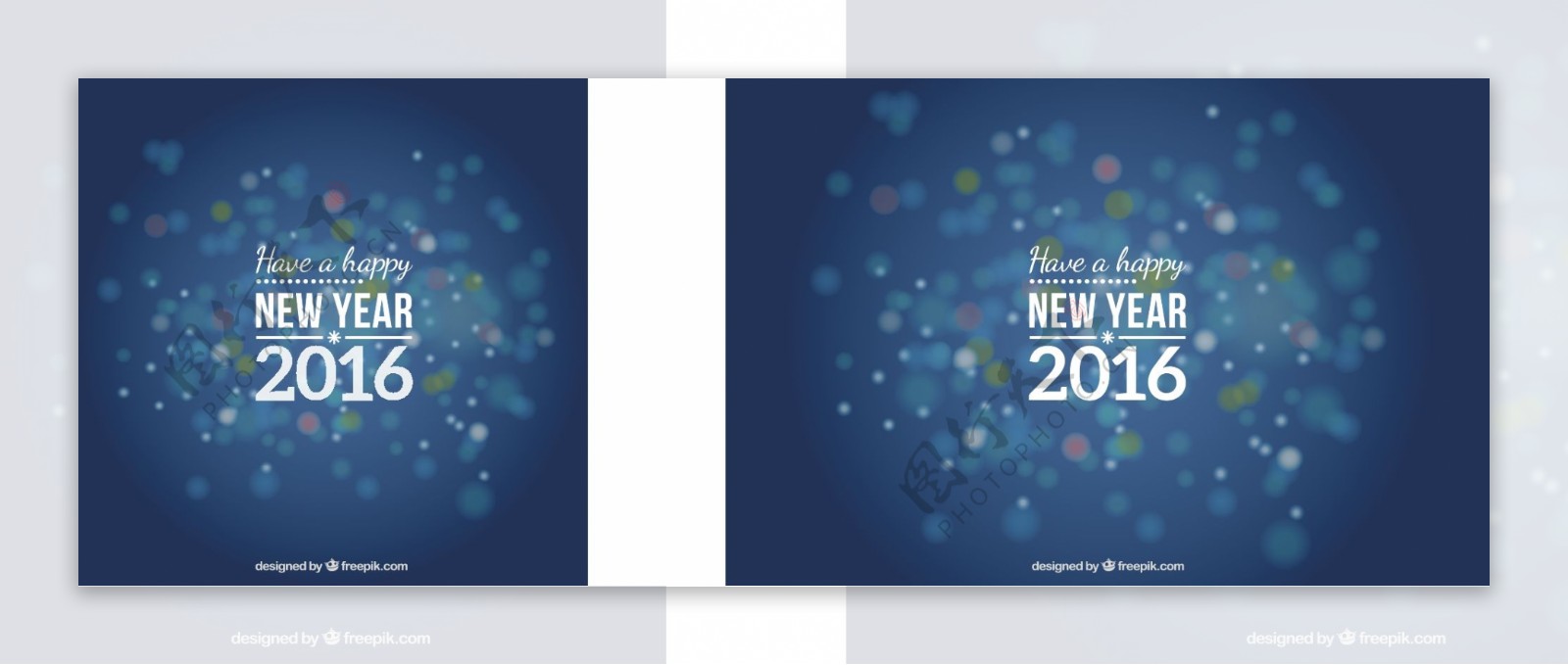 在新的一年的背景虚化风格的蓝色背景