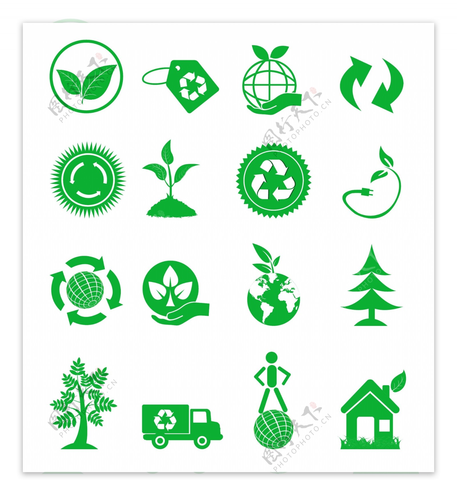 绿色环保小图标