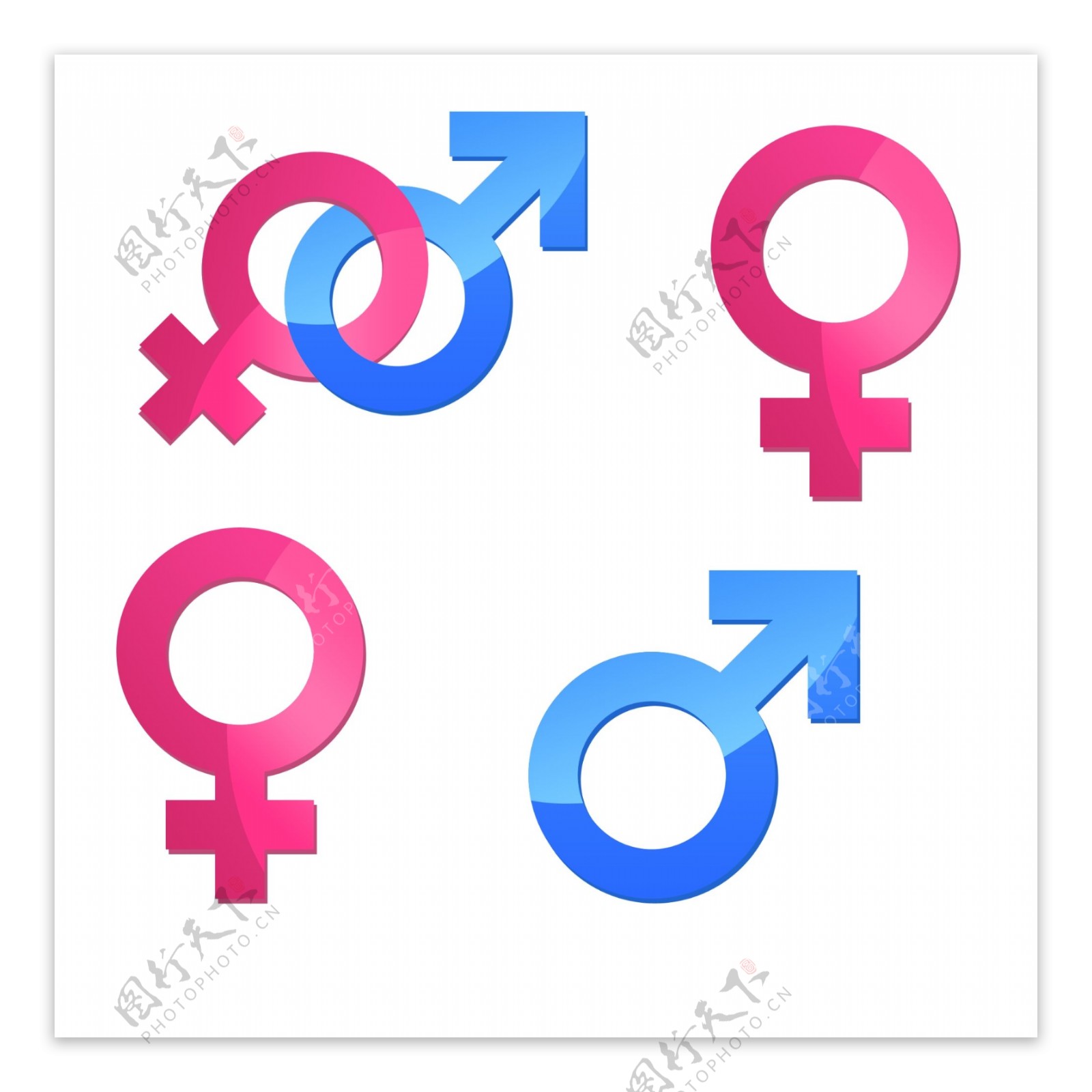 男性和女性PSD标志图片