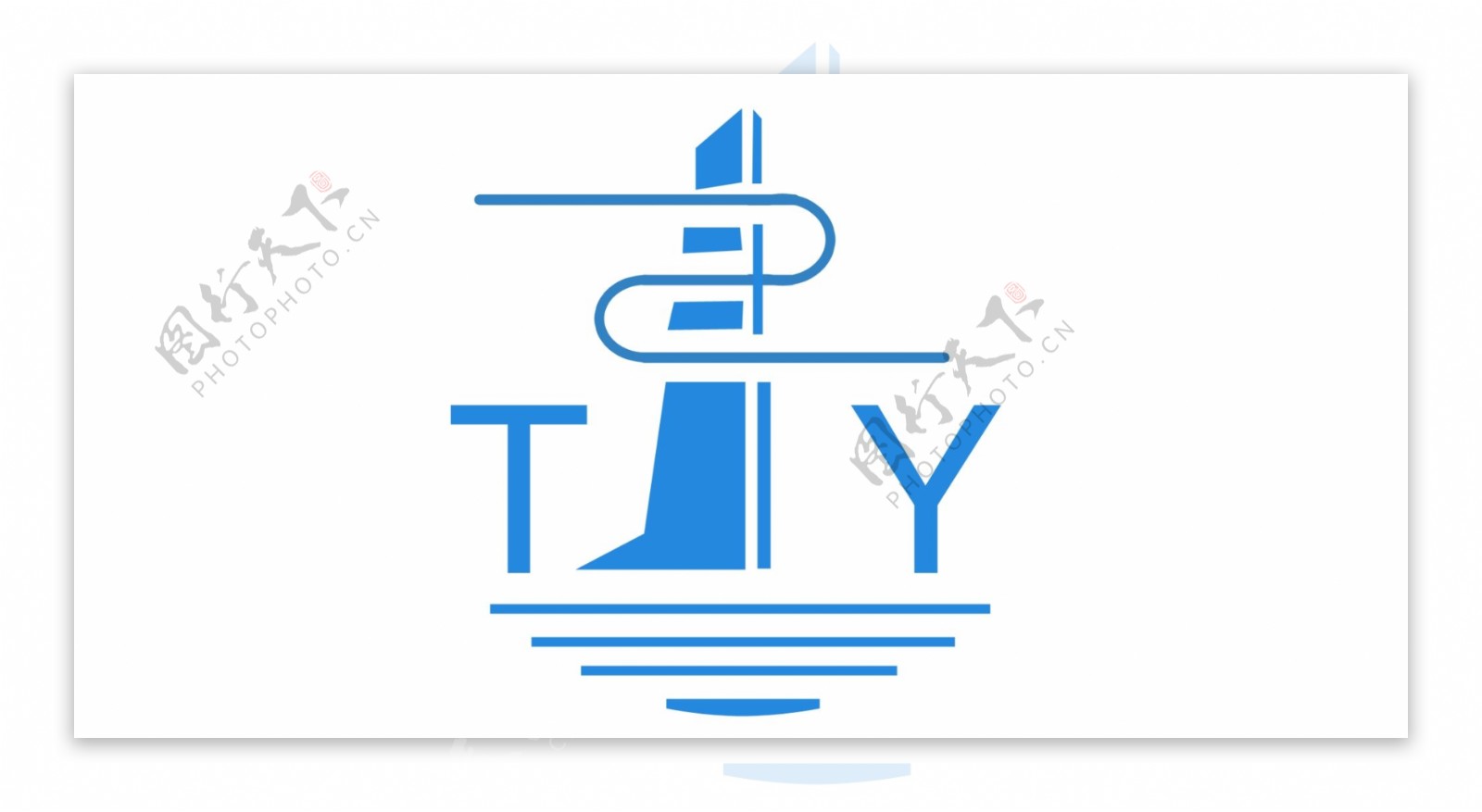 蓝色帆船标志logo