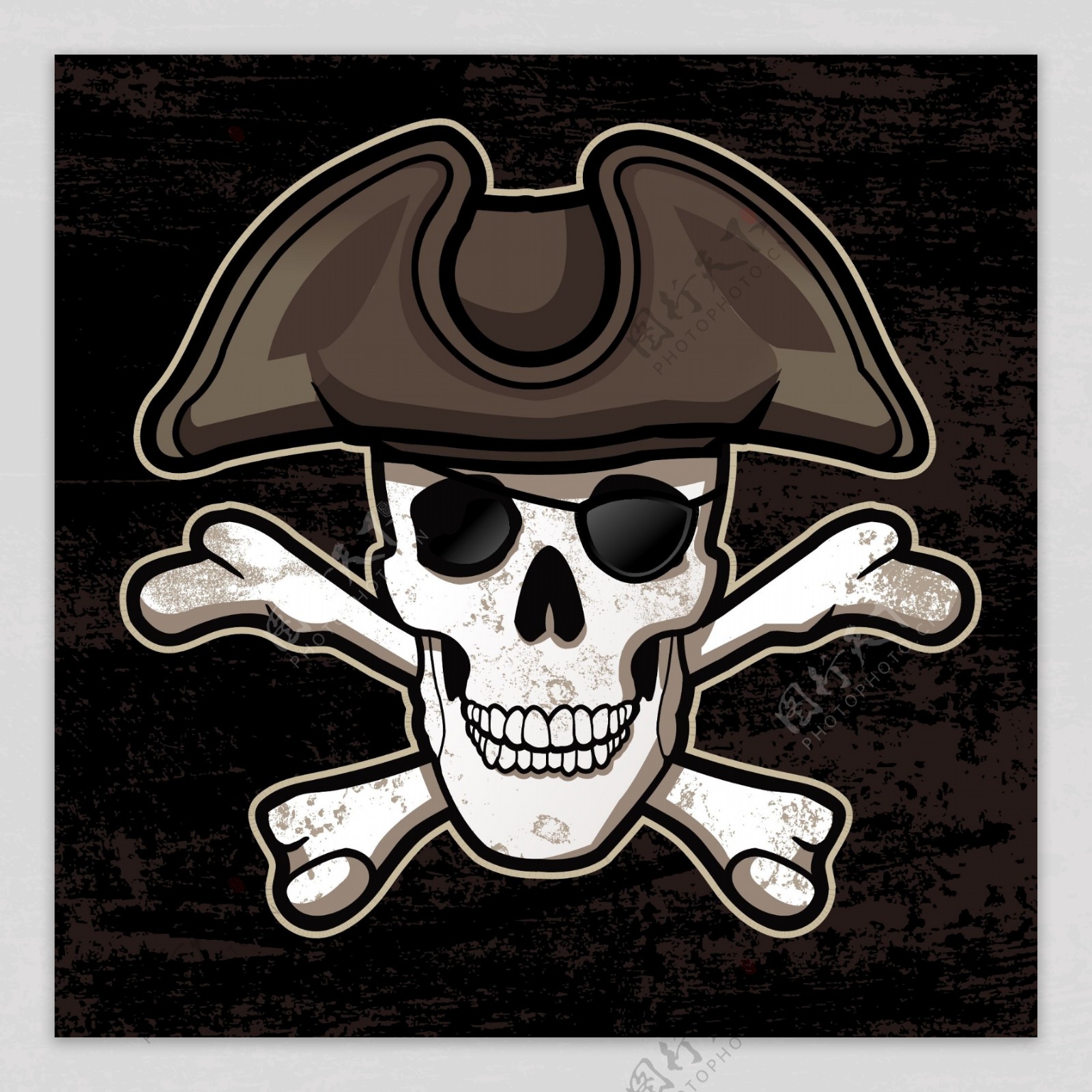 海盗骷髅头骨标志图片素材-编号30603973-图行天下