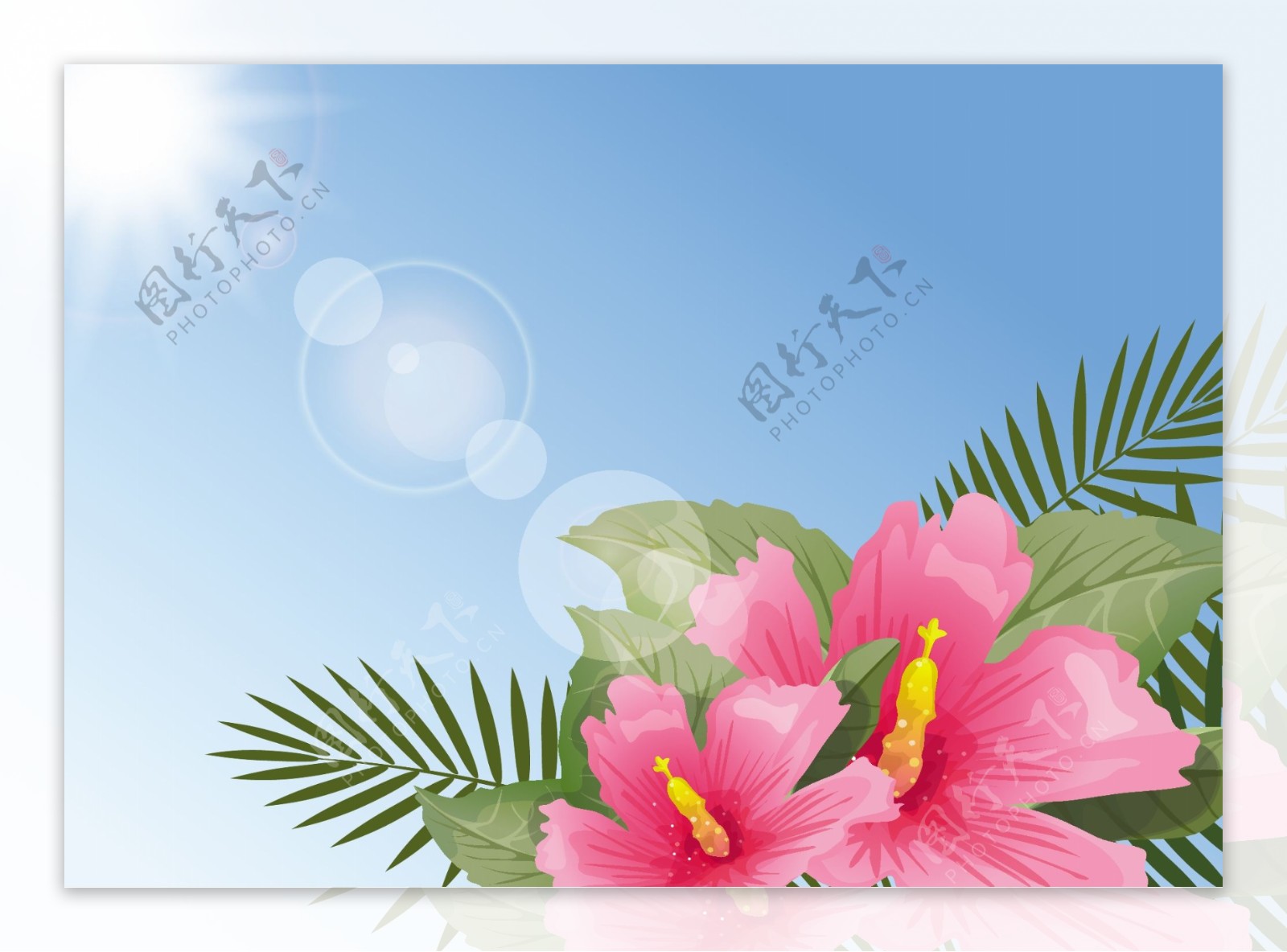 自由时尚的波利尼西亚花卉背景