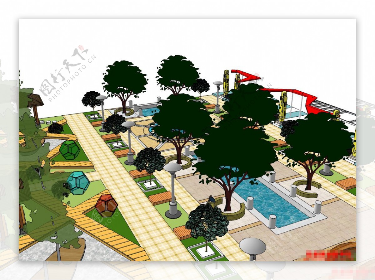 广场景观3D模型