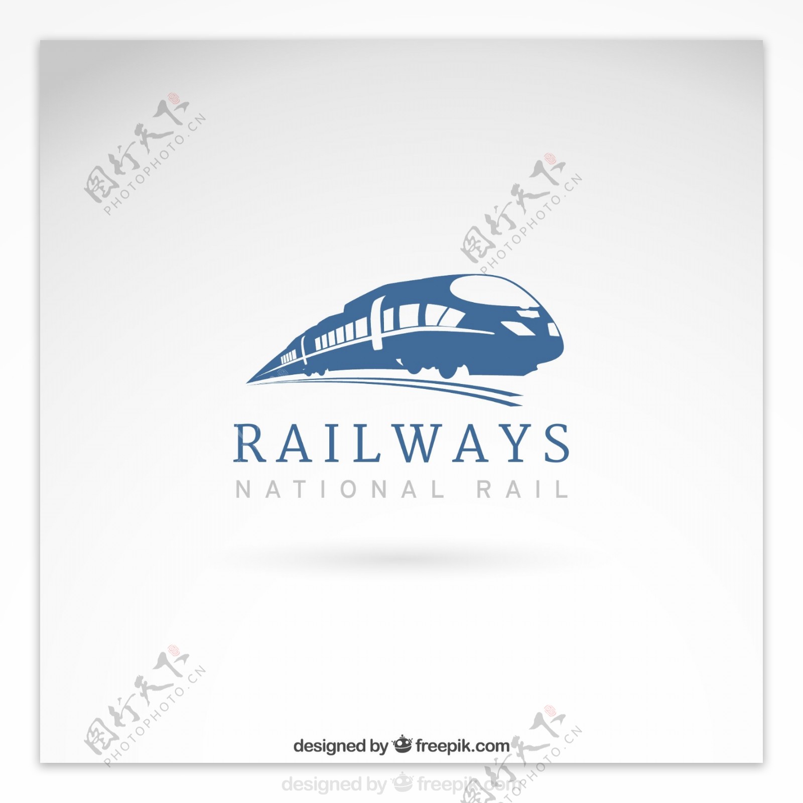 创意火车铁路标志矢量素材图片