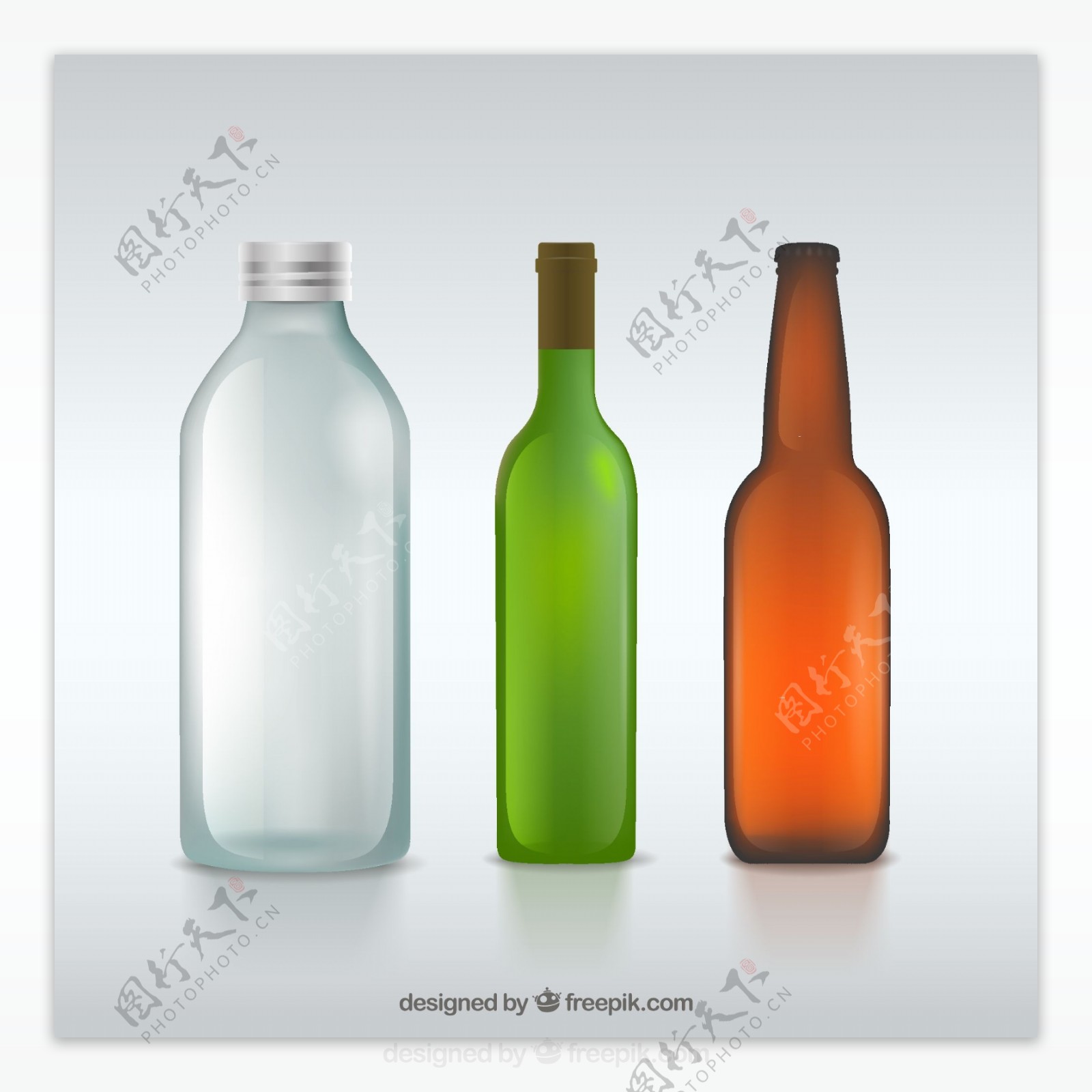 3款精美酒瓶设计矢量图