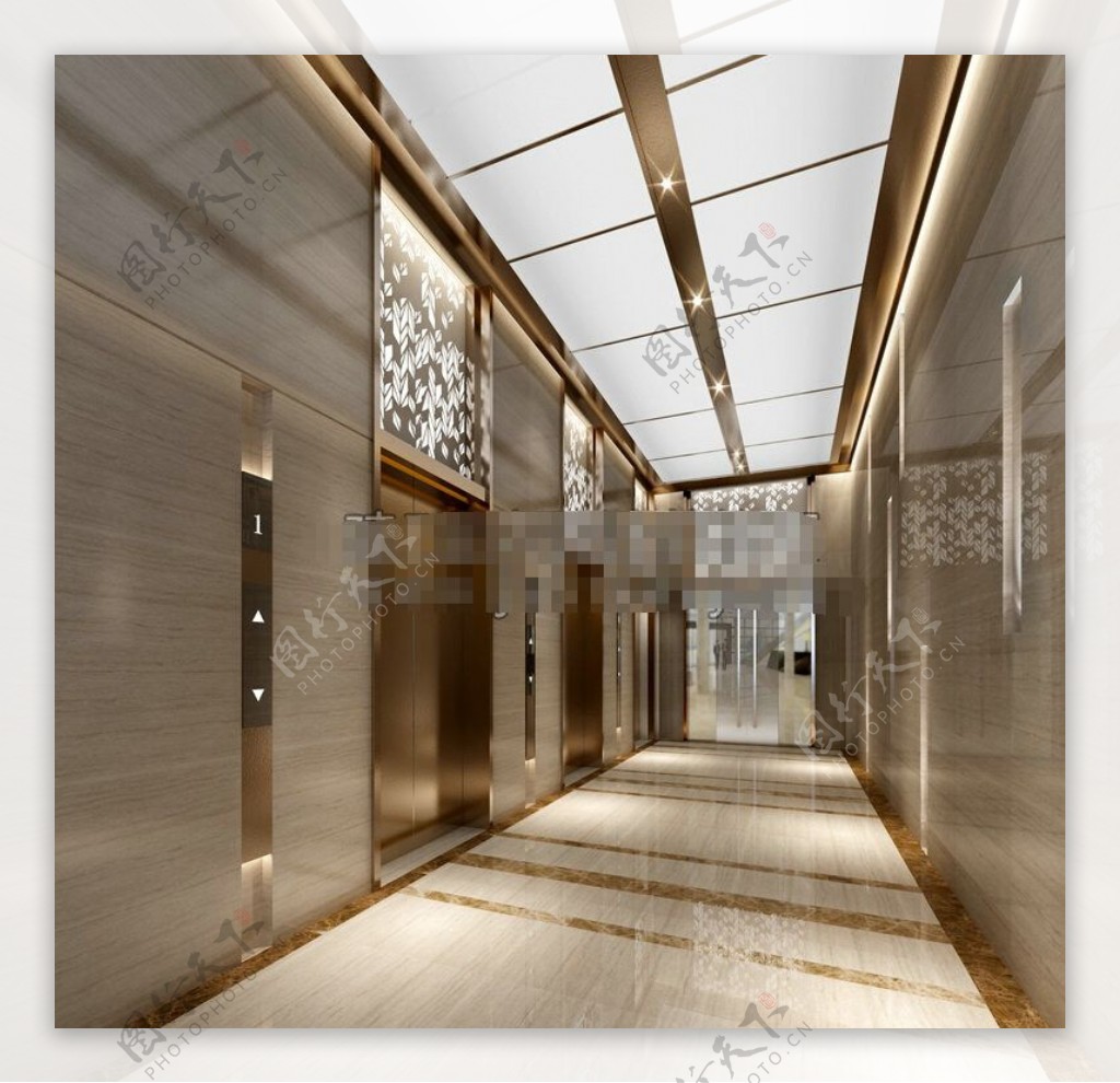 室内设计酒店电梯间设计模板下载