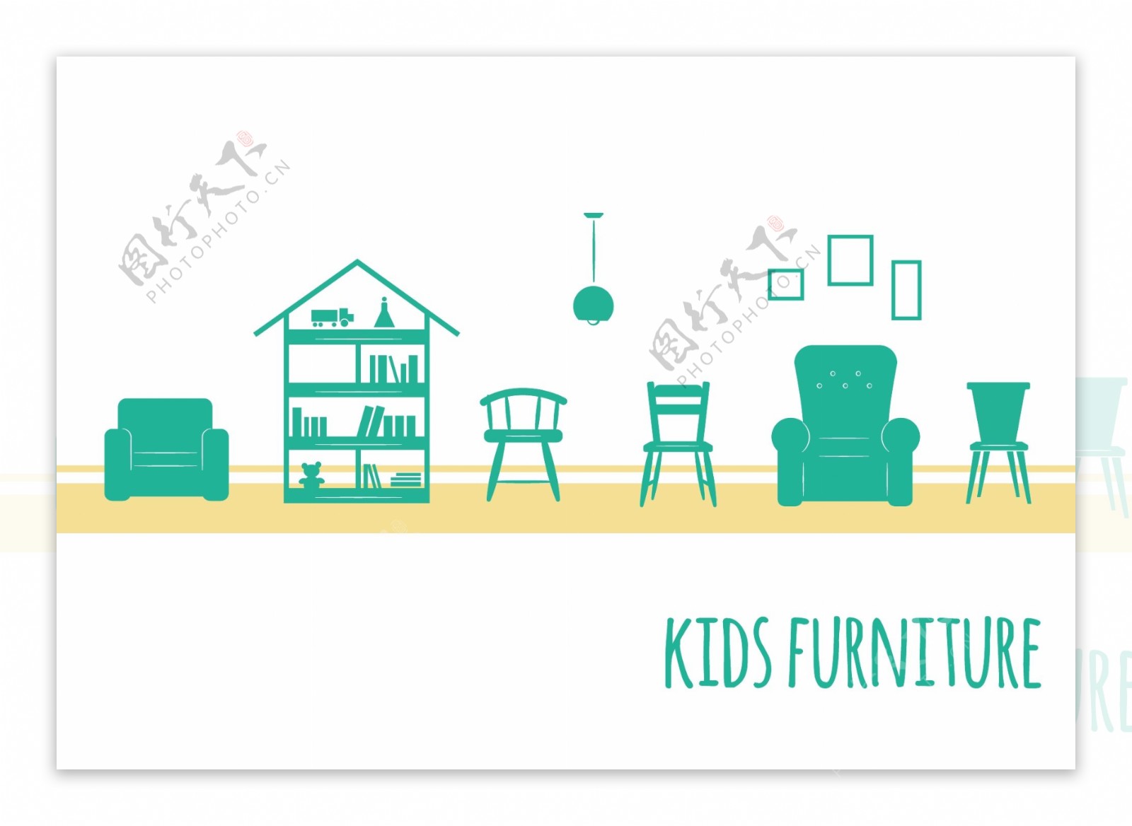 儿童家具的图标