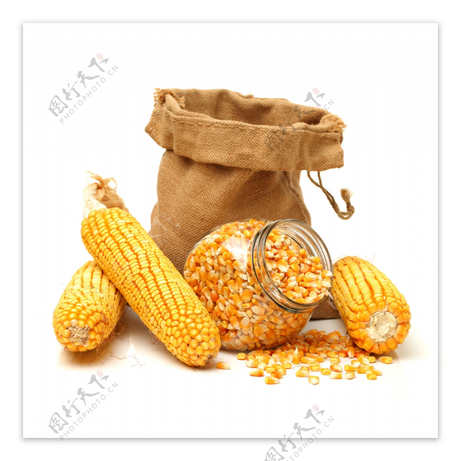麻袋里的玉米图片