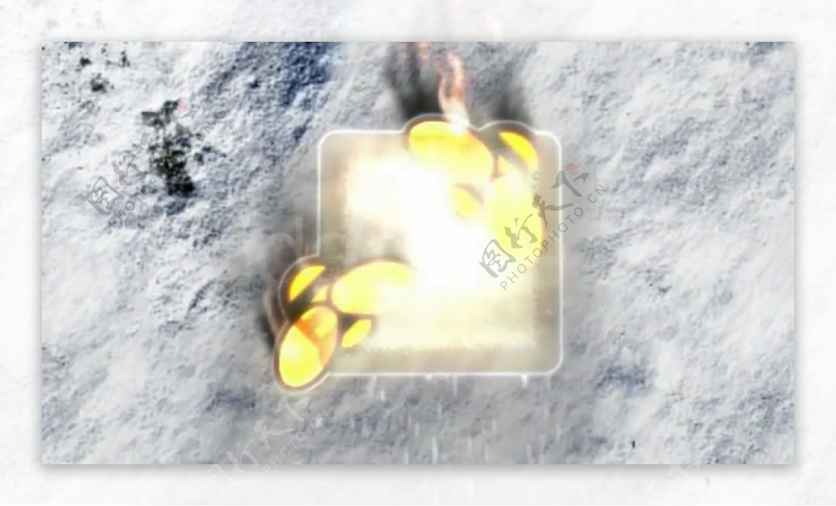 冰块融化火焰燃烧Logo展示