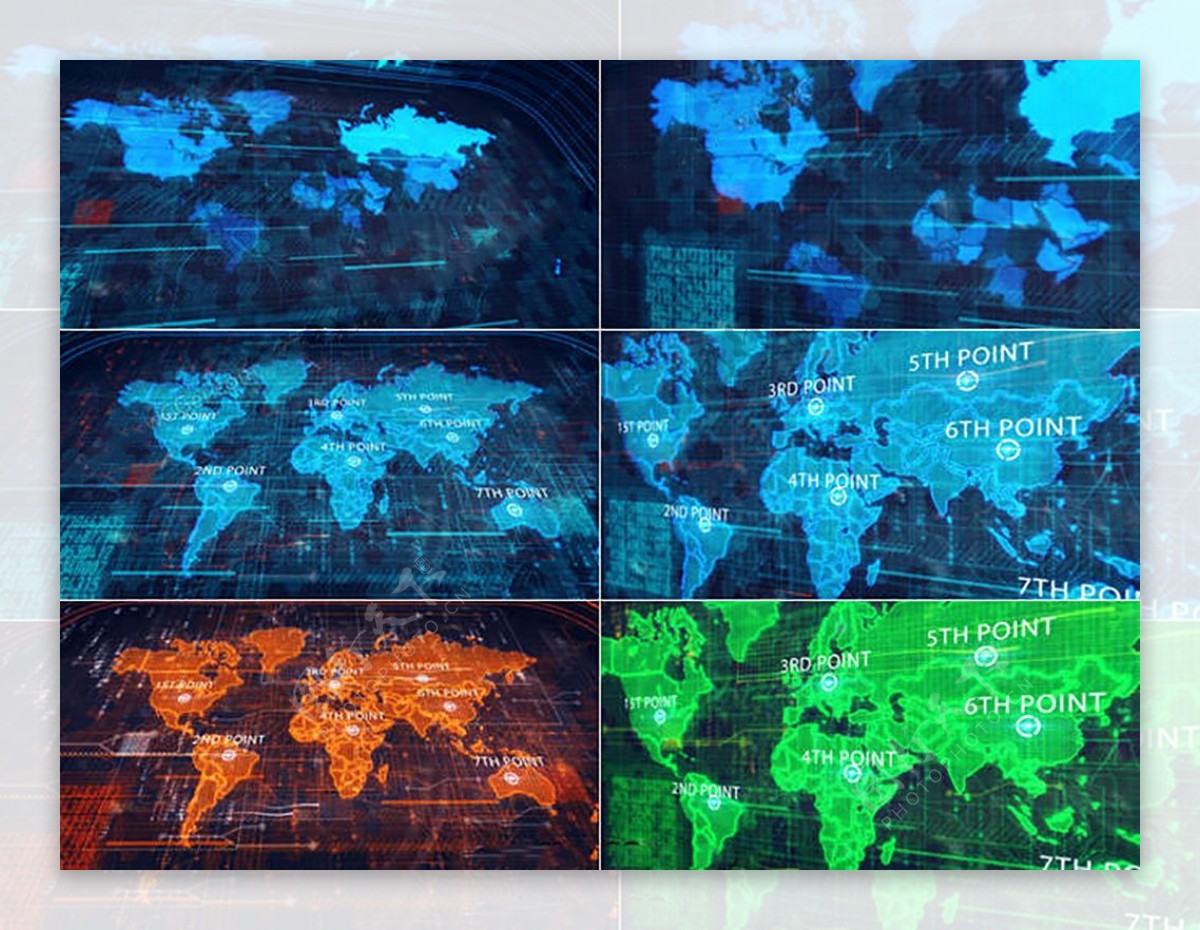 漂亮的世界地图全球通信AE模板