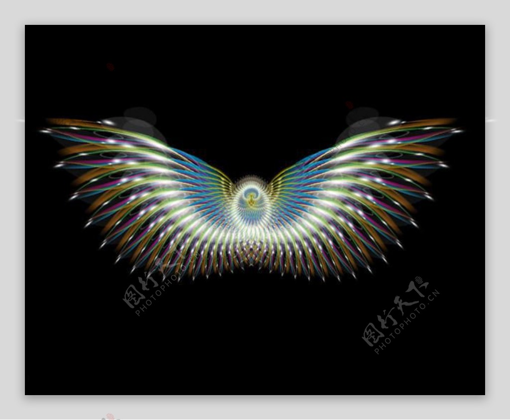 Photoshop打造绚丽的透明光束翅膀