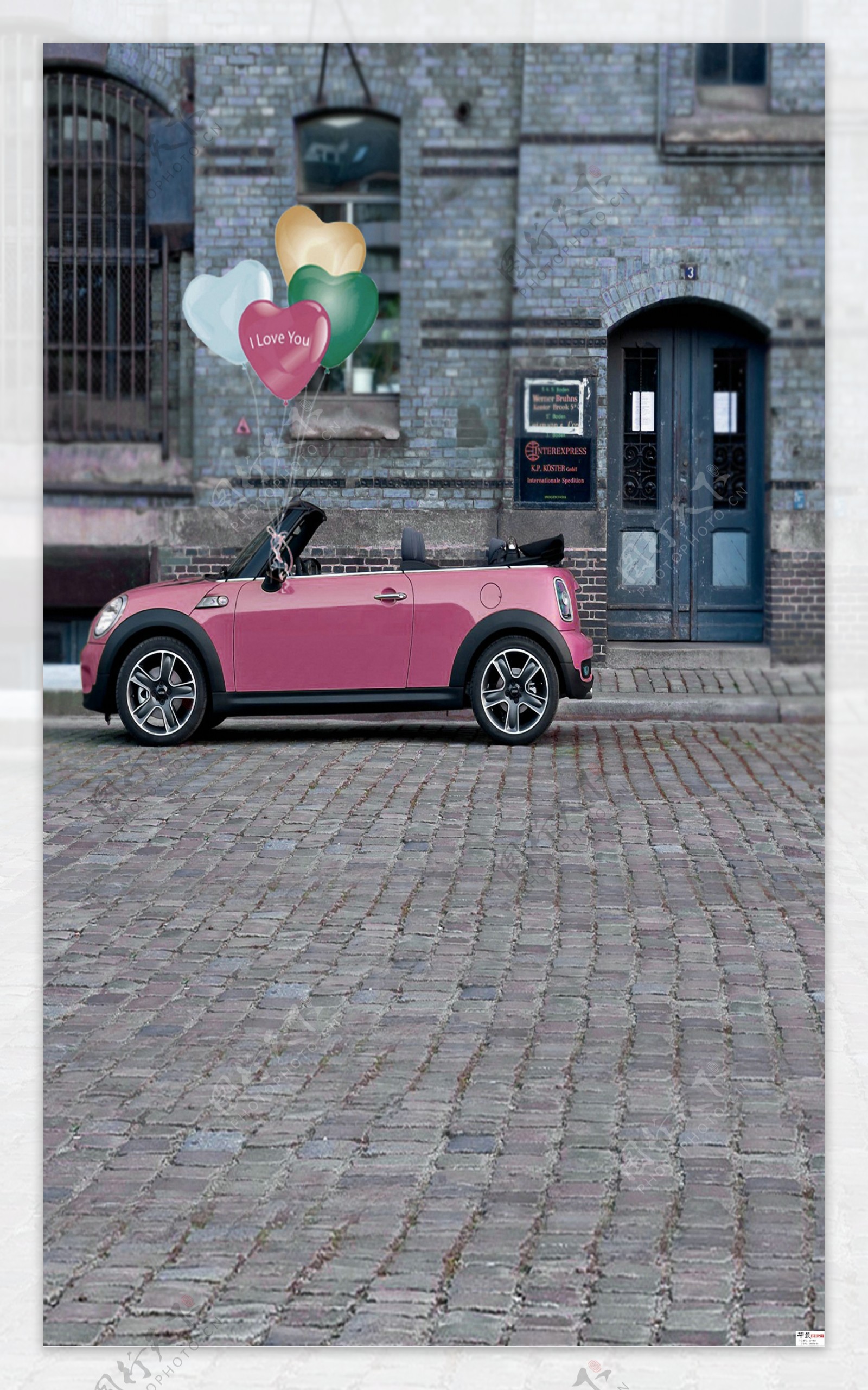 粉色小汽车高清背景图片496