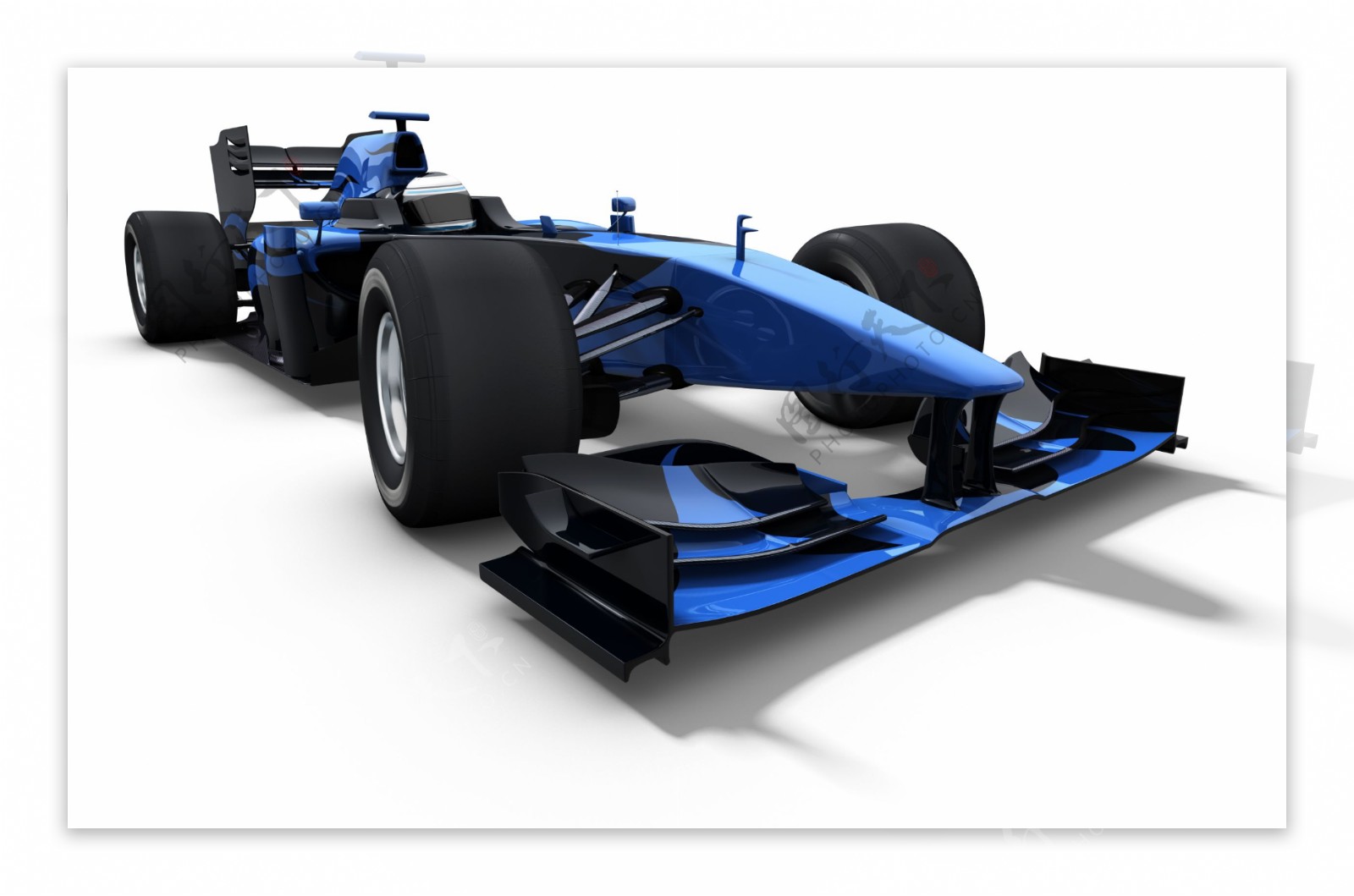 蓝色F1赛车图片