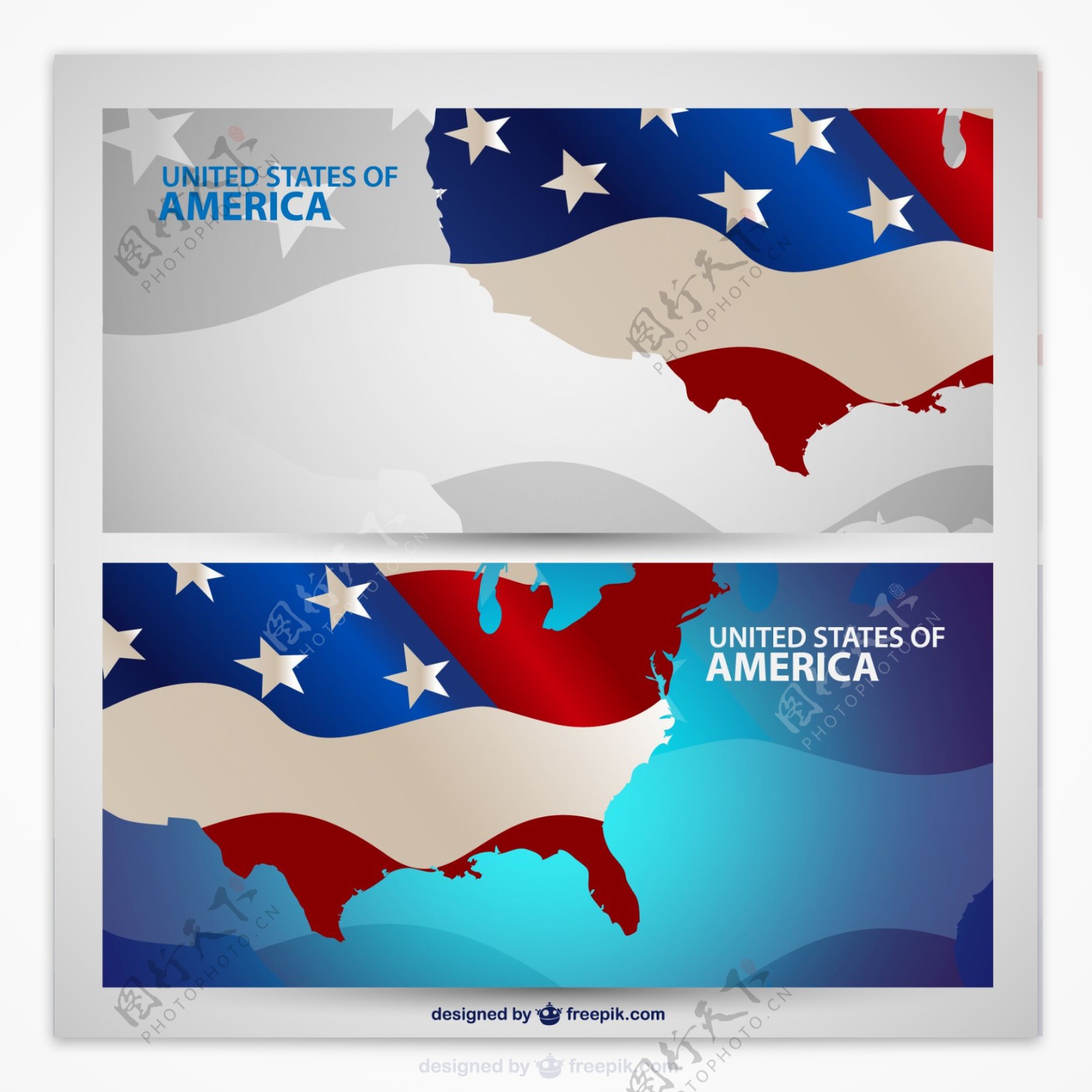 美国国旗旗帜地图