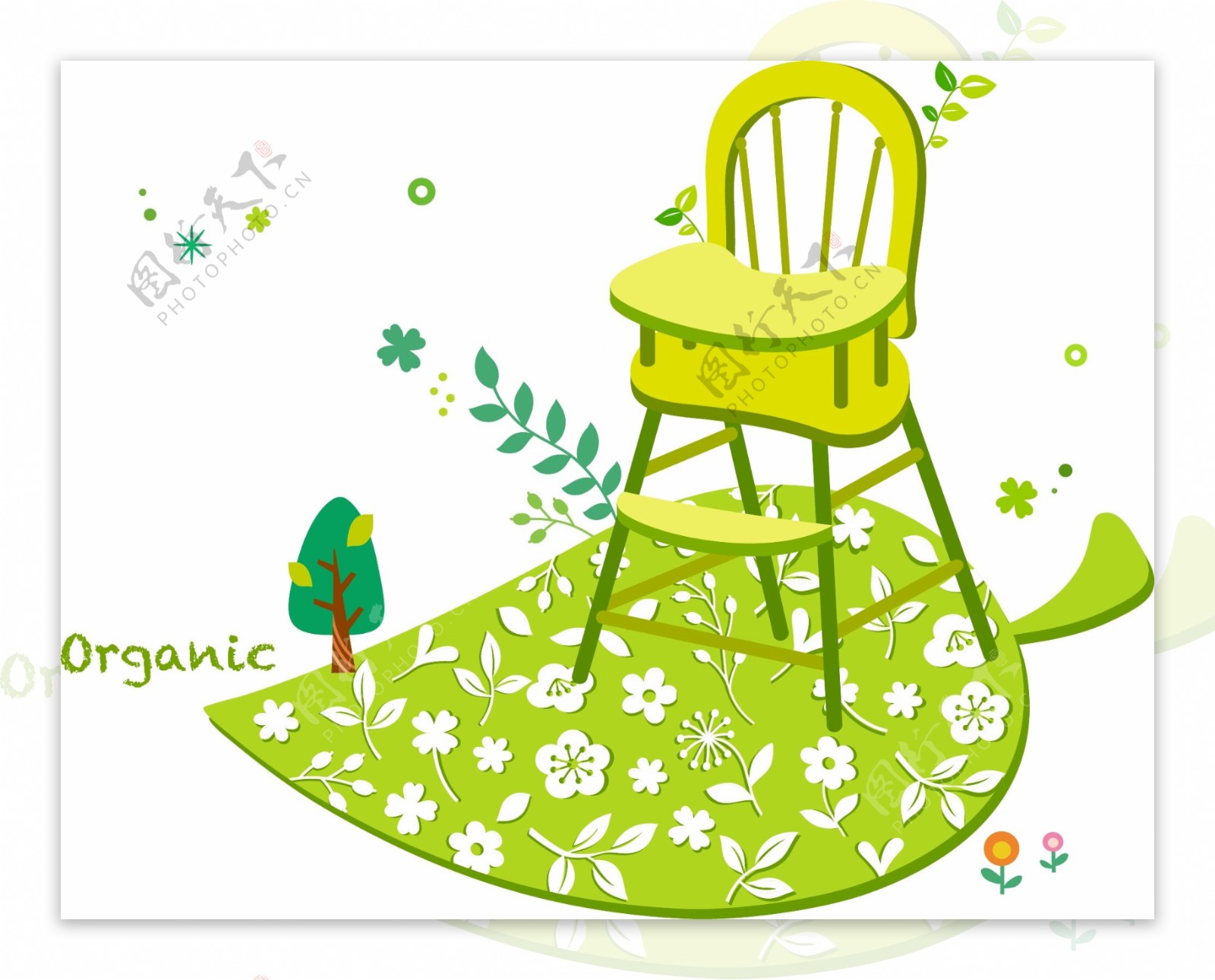 绿色婴儿椅