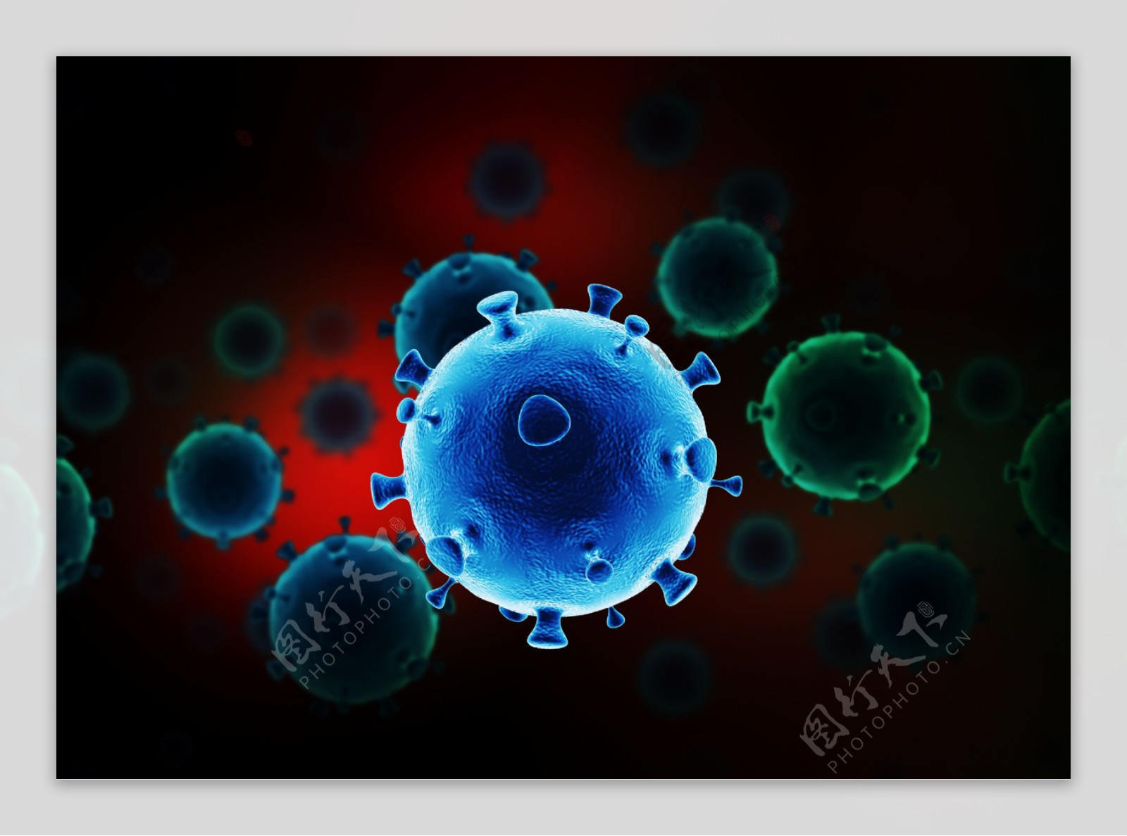 深蓝色的病毒图片