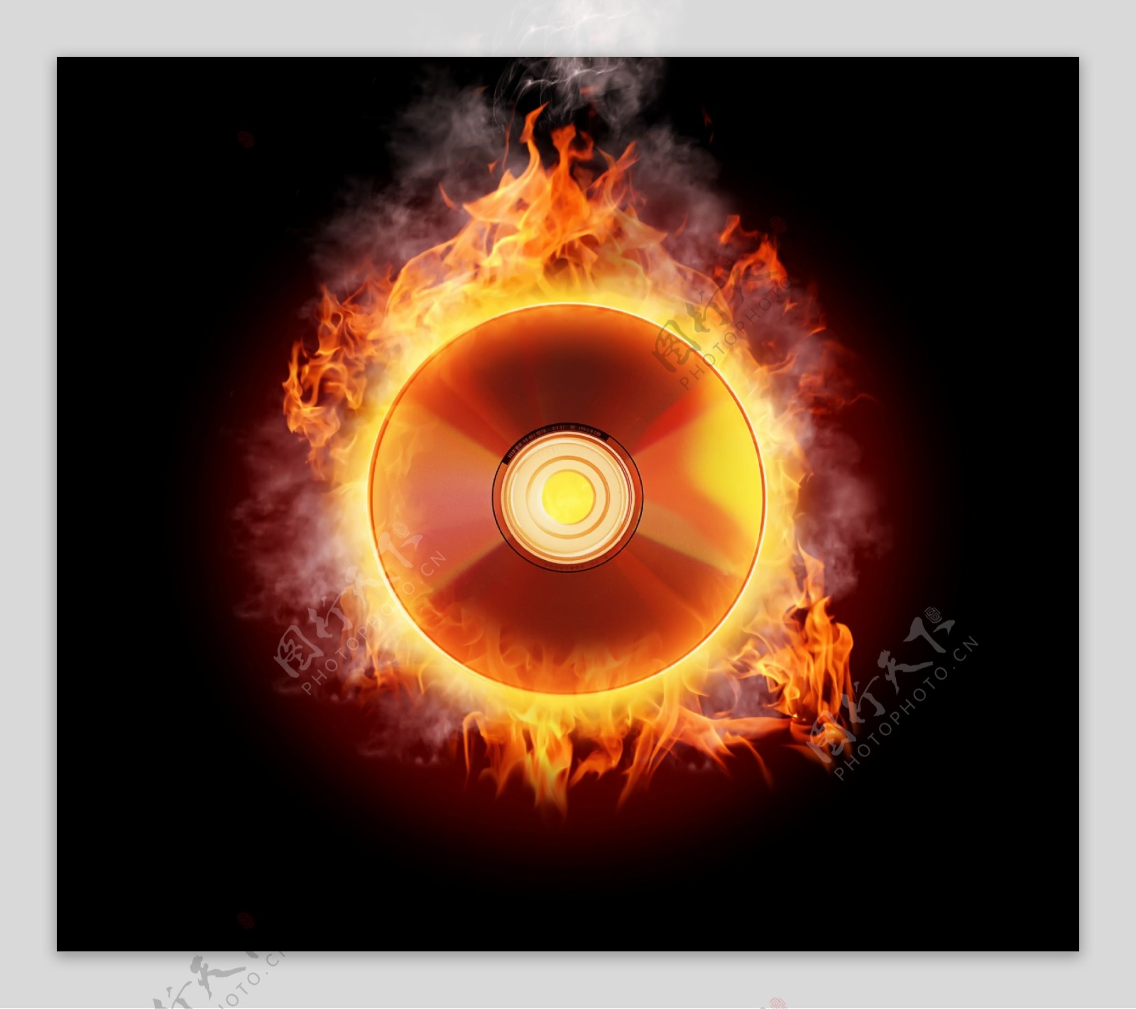 创意火焰音乐光碟图片素材下载