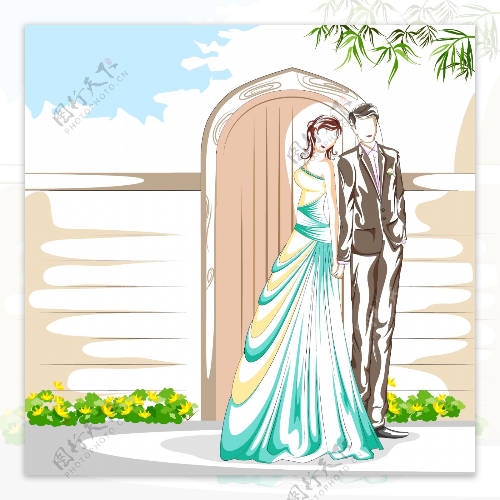 婚纱结婚照手绘|插画|艺术插画|一只蛋er - 原创作品 - 站酷 (ZCOOL)