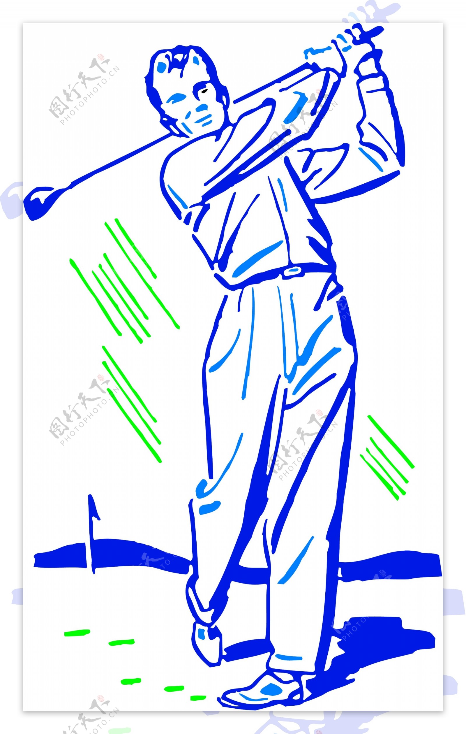 高尔夫球运动体育休闲矢量素材EPS格式0037