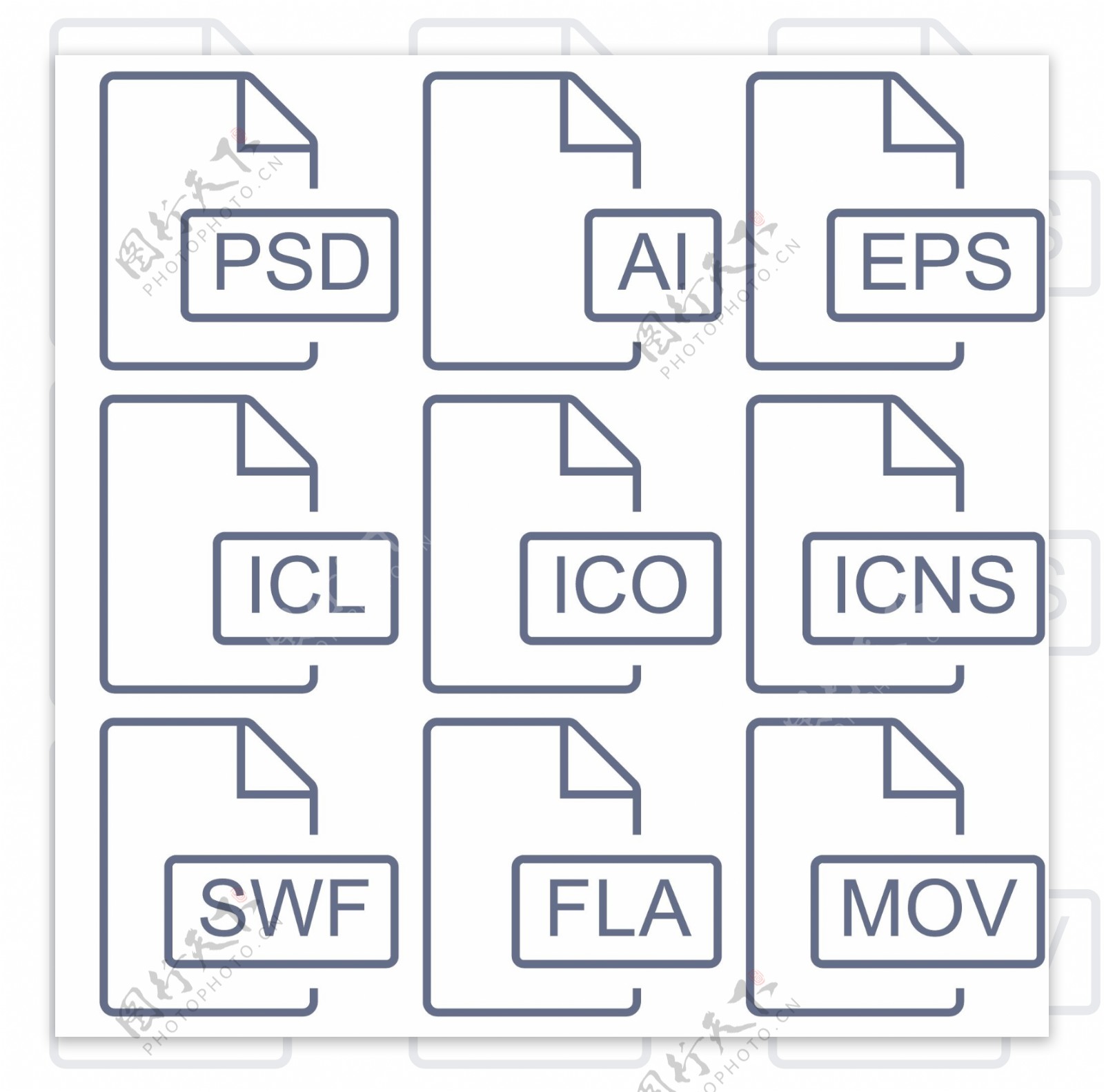 PSD软件线条小图标