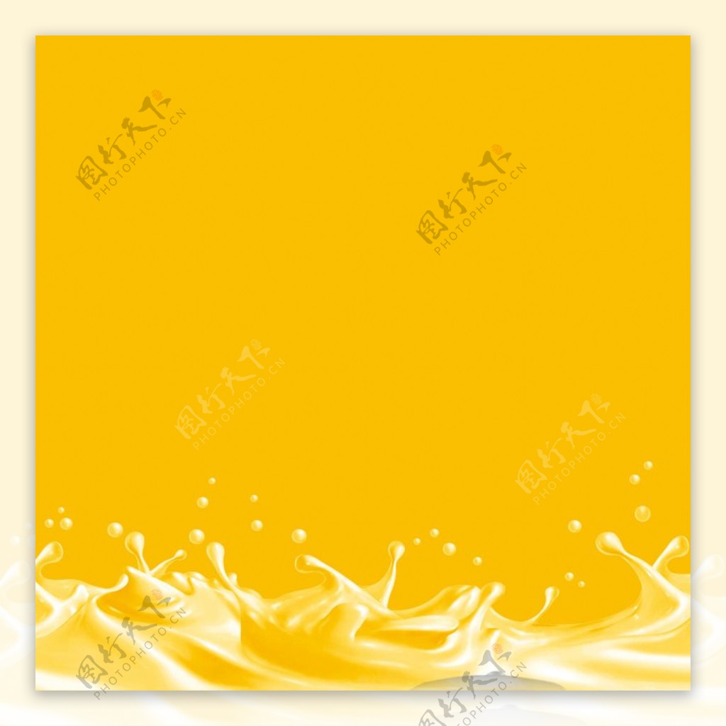 黄色底纹牛奶喷溅背景图