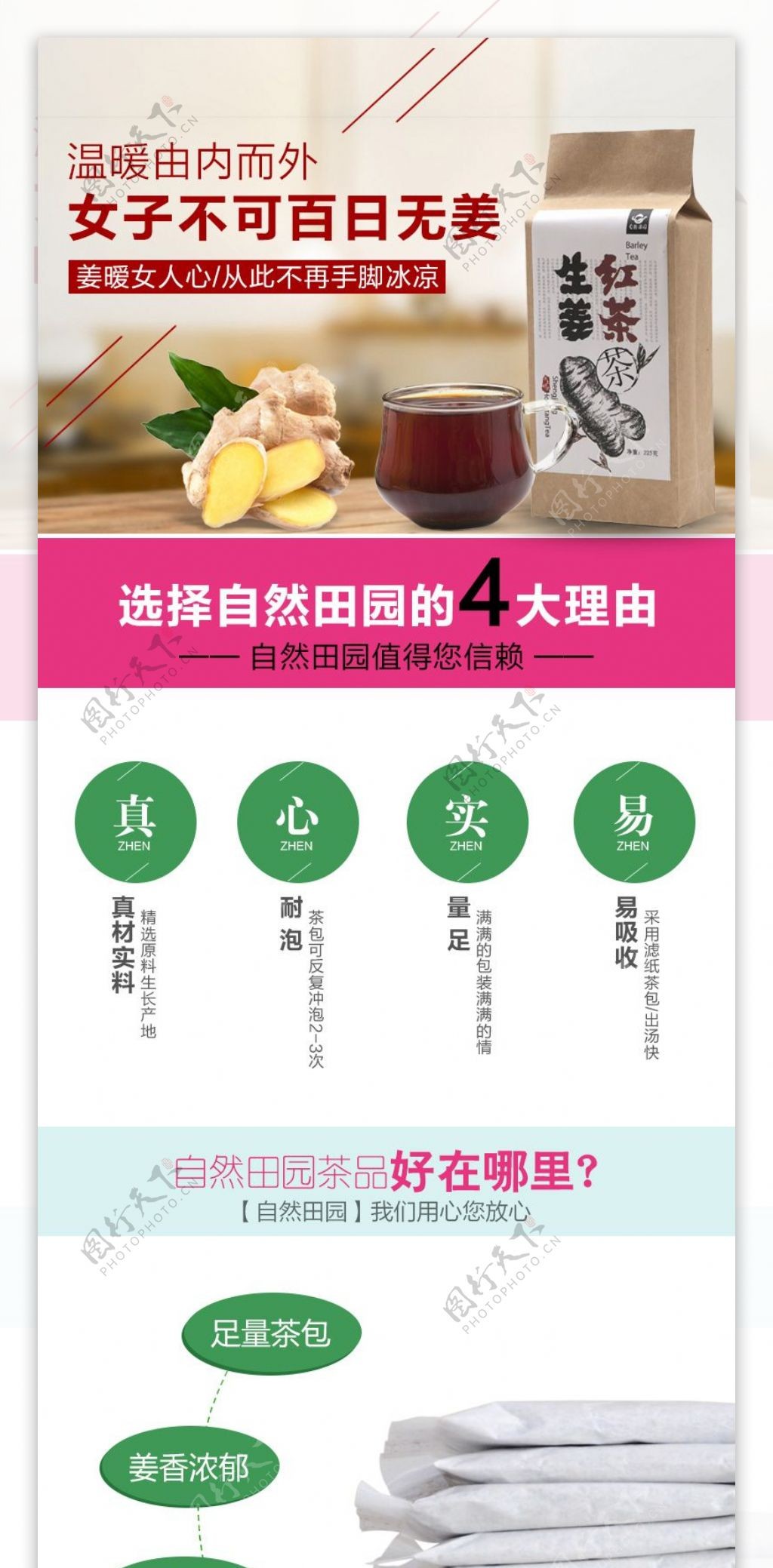 生姜红茶详情页模板宝贝描述茶叶