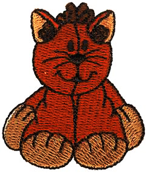 绣花动物色彩猫红色免费素材