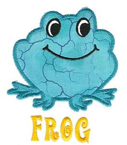 绣花动物青蛙文字英文免费素材