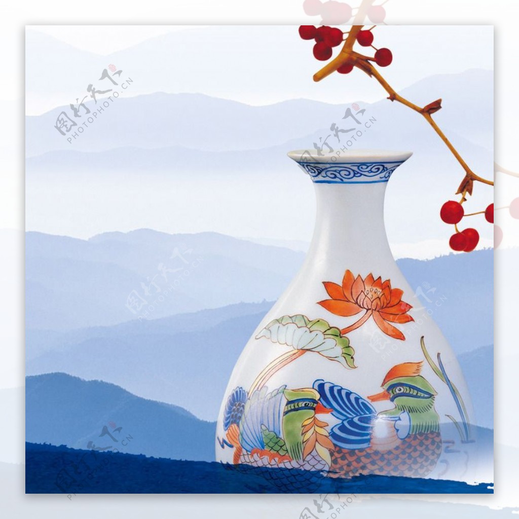 中国风青花瓷瓷器背景