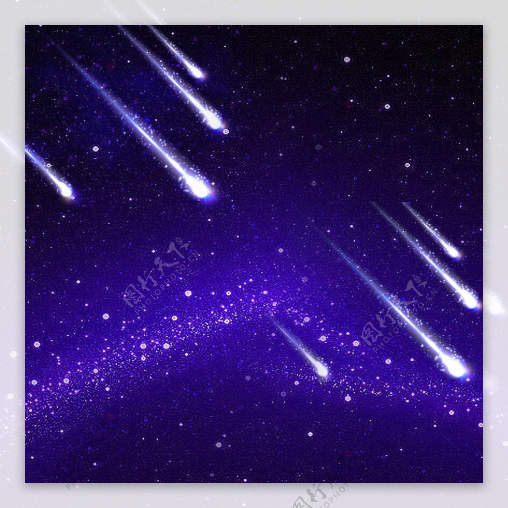紫色梦幻炫酷光束流星背景