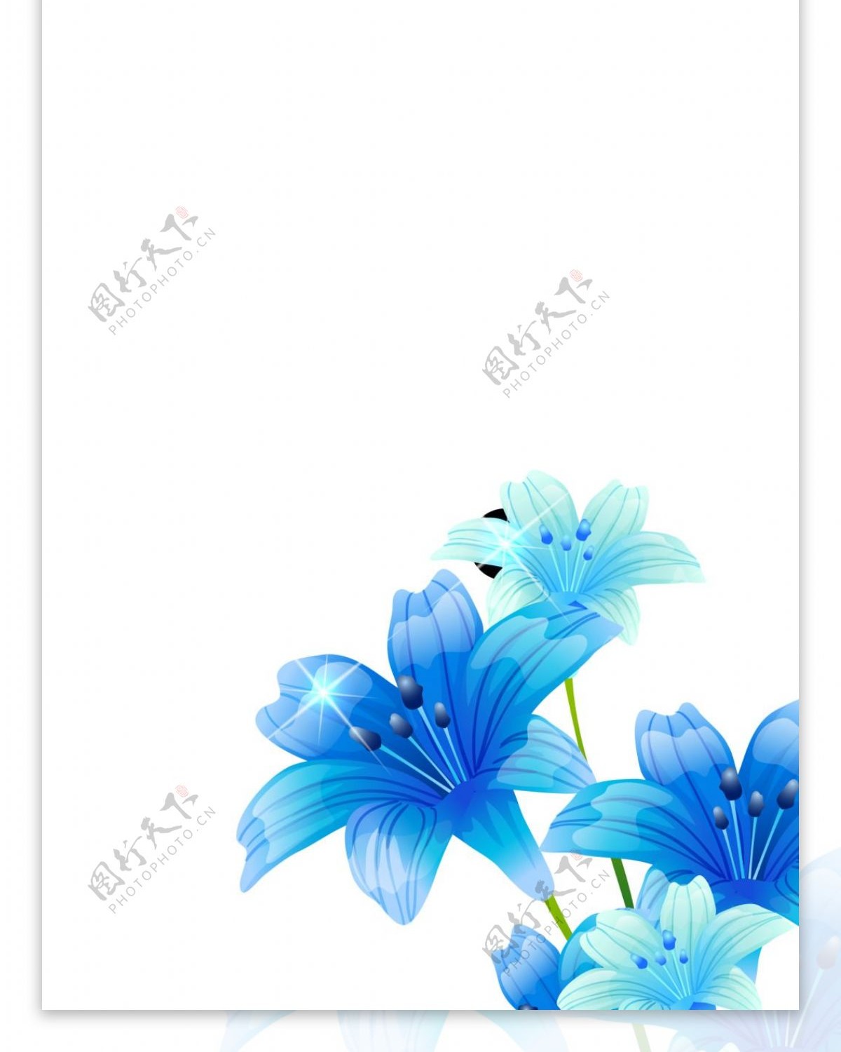 精美蓝色花朵展板背景