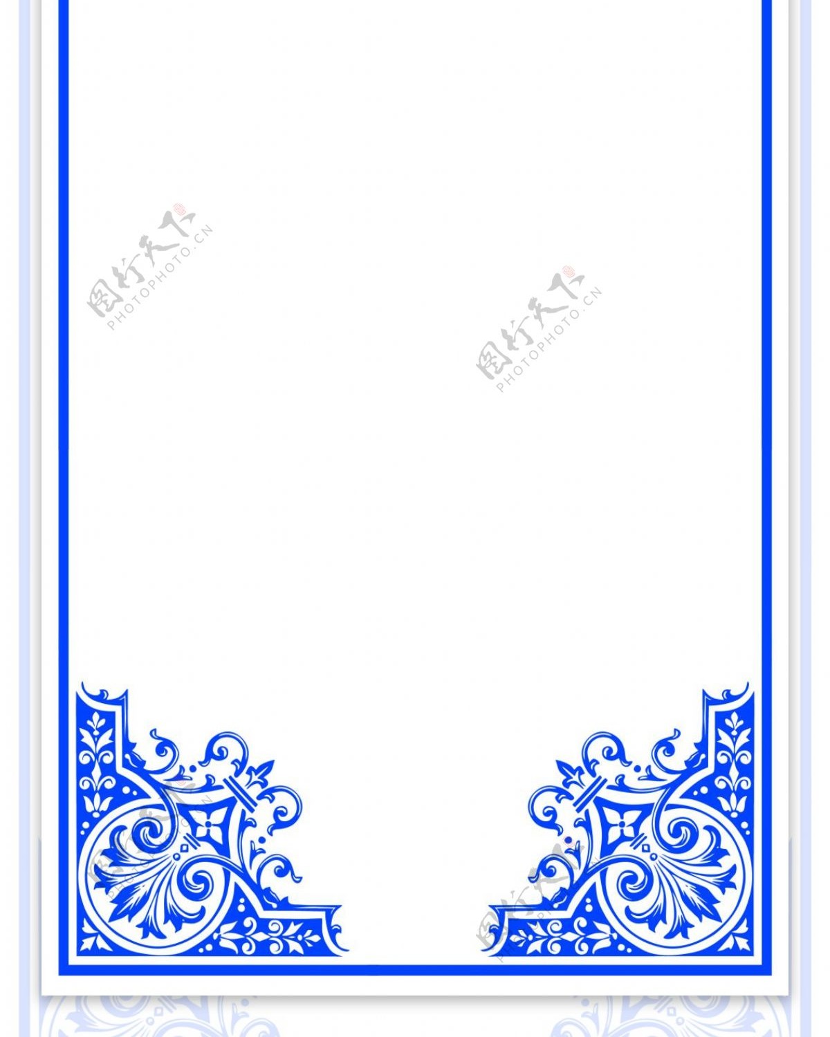 古典中国风蓝色边框展板背景