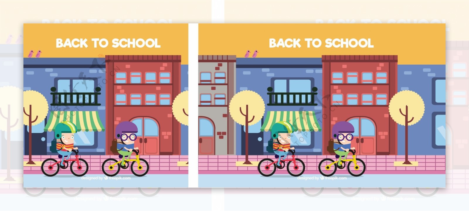 骑自行车上学的孩子