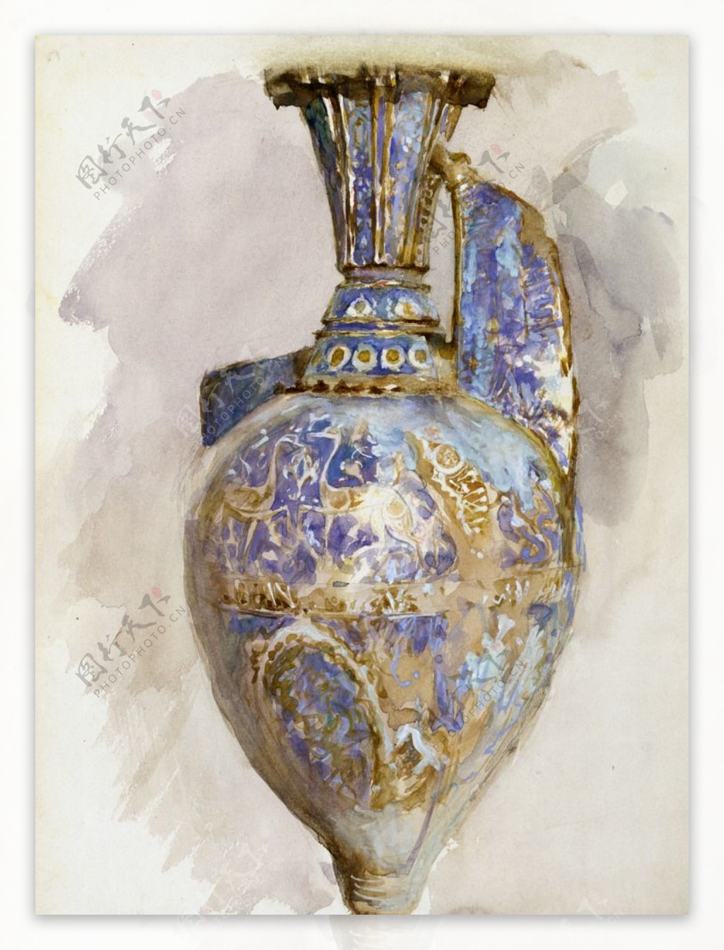 水彩画花瓶