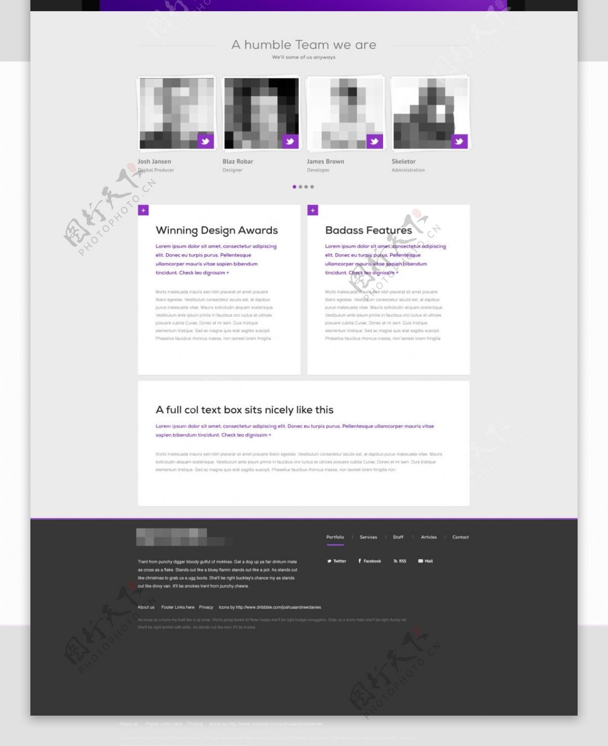 紫色旅游网站模板设计