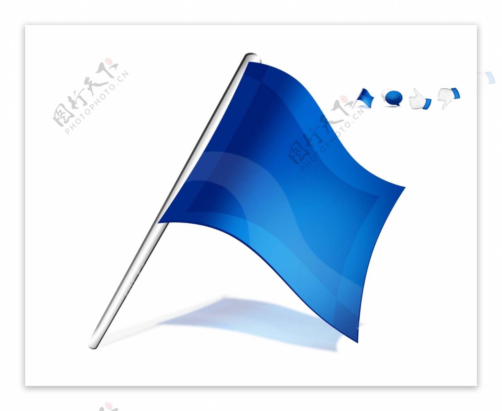 蓝色旗帜icon图标