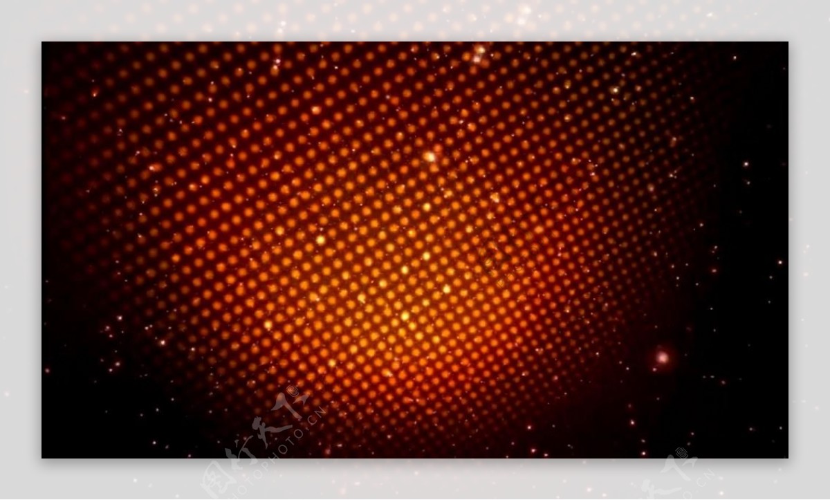 橙黄光影立体圆形方格视频素材