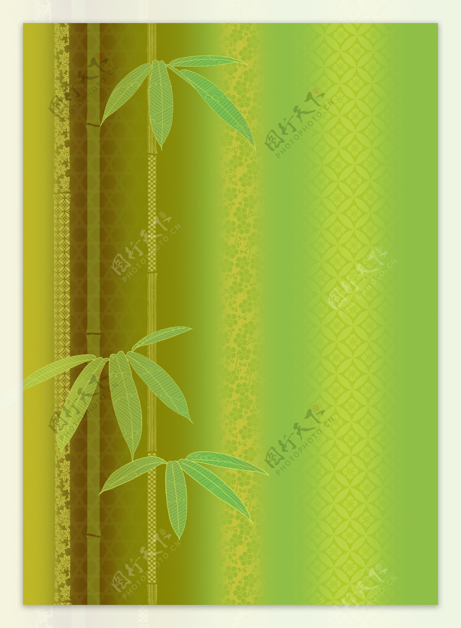 绿色竹子图案背景