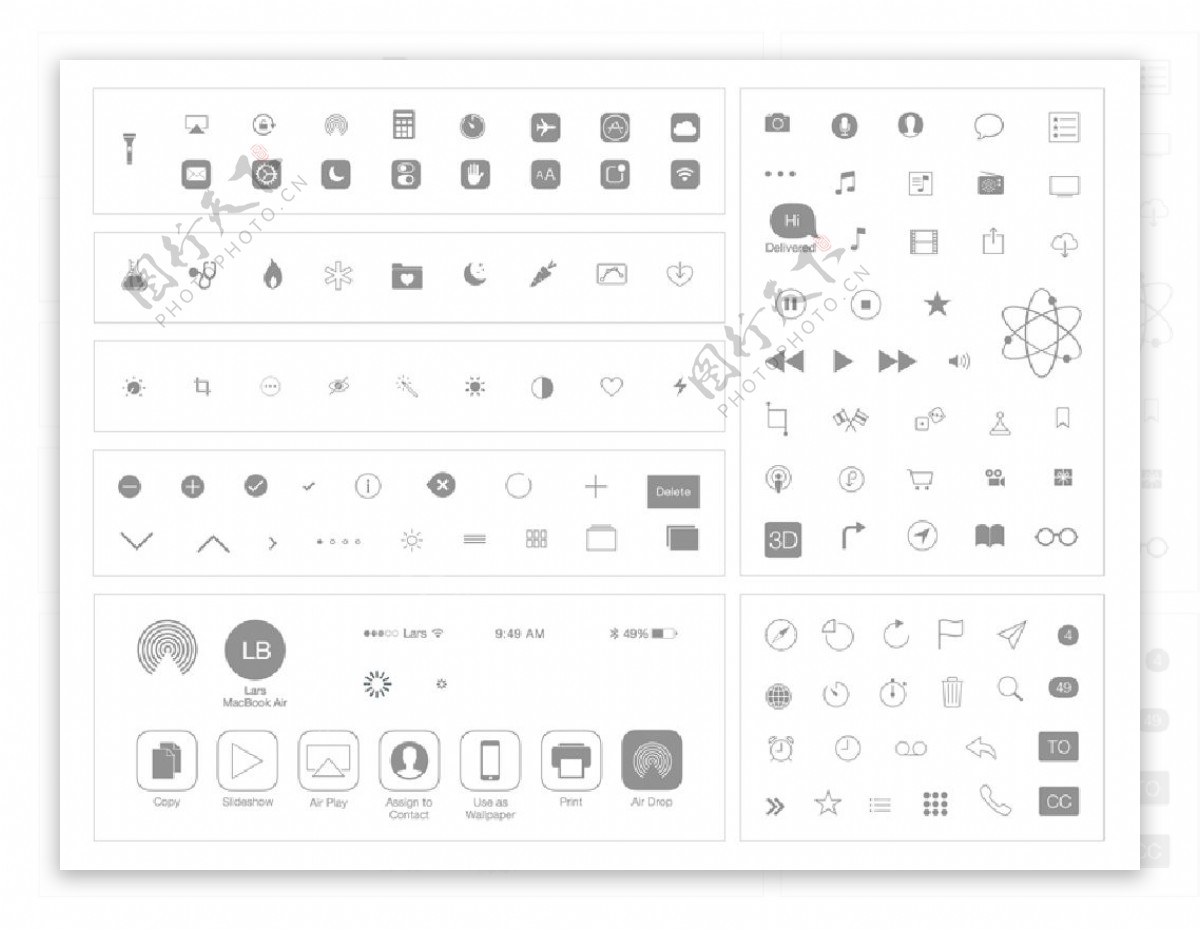 iOS7内置基本图标sketch素材