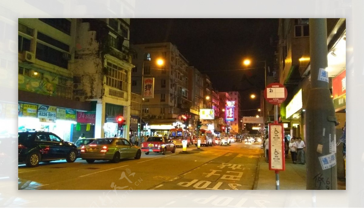 香港街道夜景