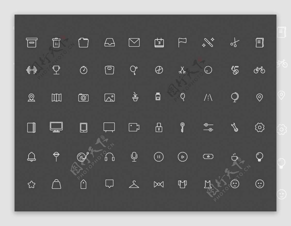 60个线性icon图标sketch素材