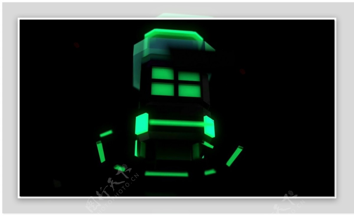 绿色机器人动感酷炫背景素材