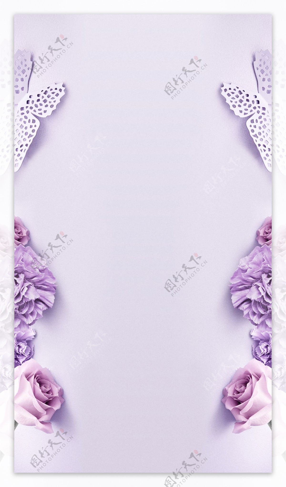 紫色花朵H5背景素材