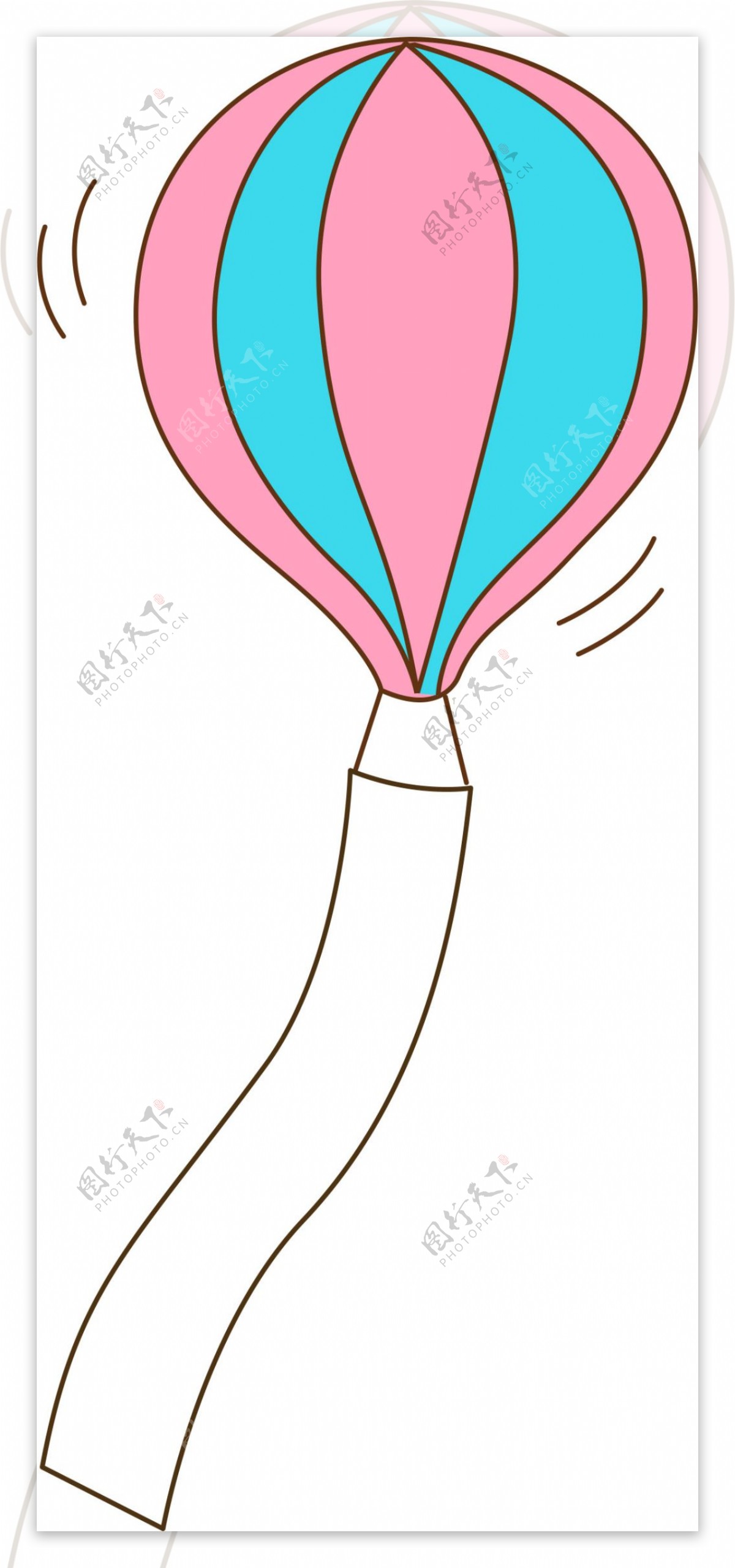 手绘条纹气球元素