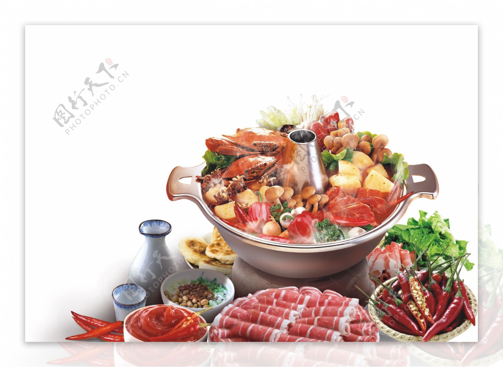 火锅肉食蔬菜涮锅餐饮团聚美食节日